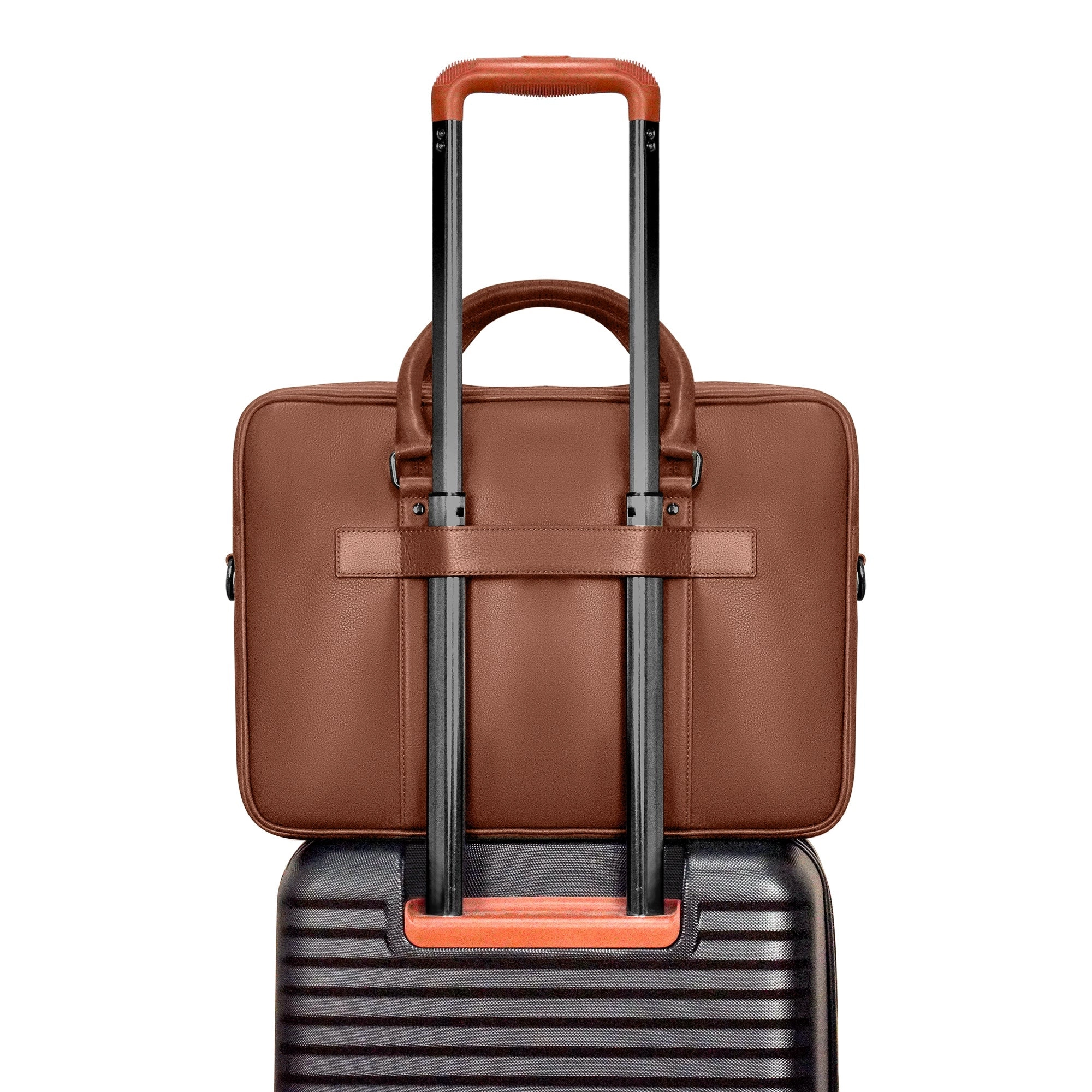 Onyx / Leather Slim Briefcase *Drop Ship*