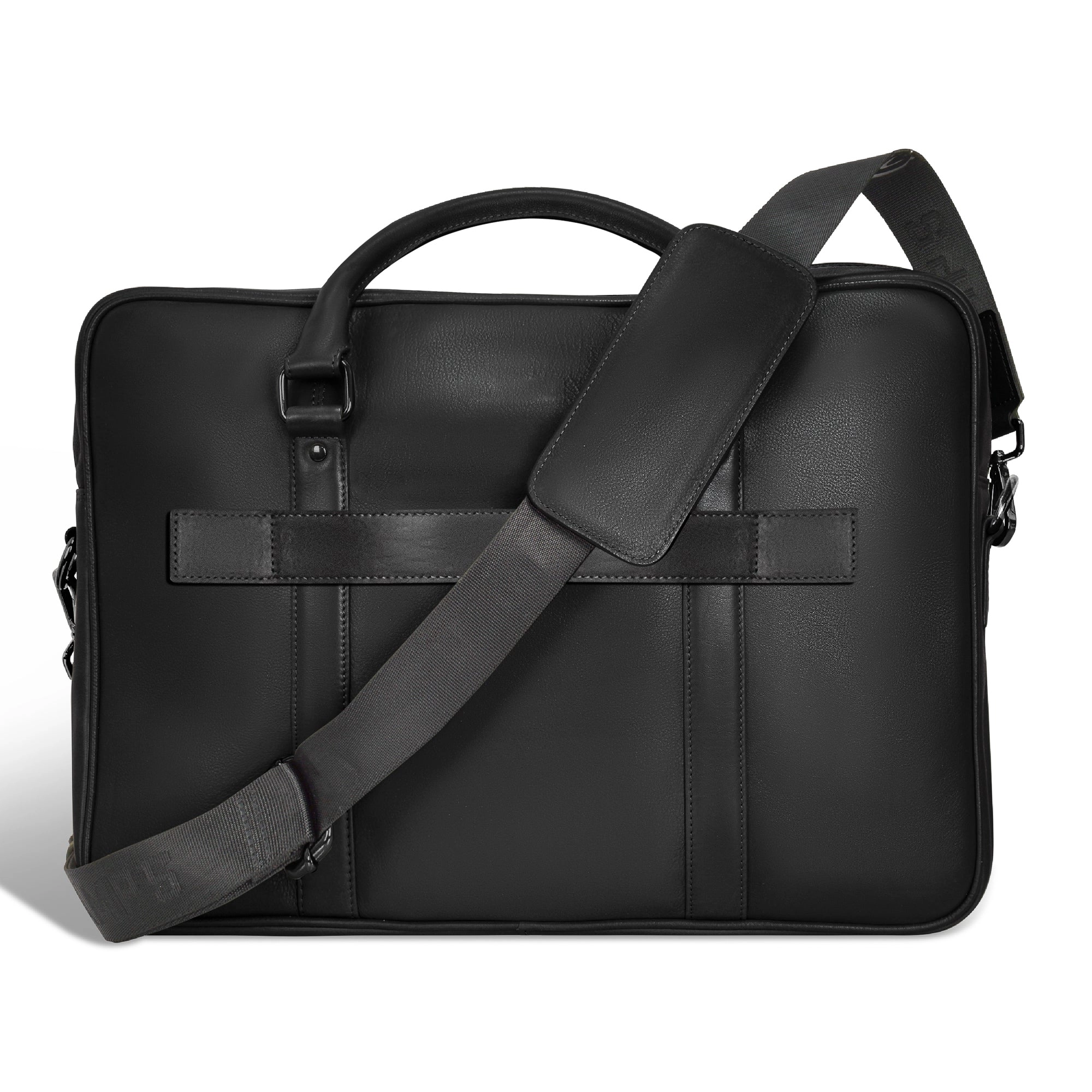 Onyx / Leather Slim Briefcase *Drop Ship*