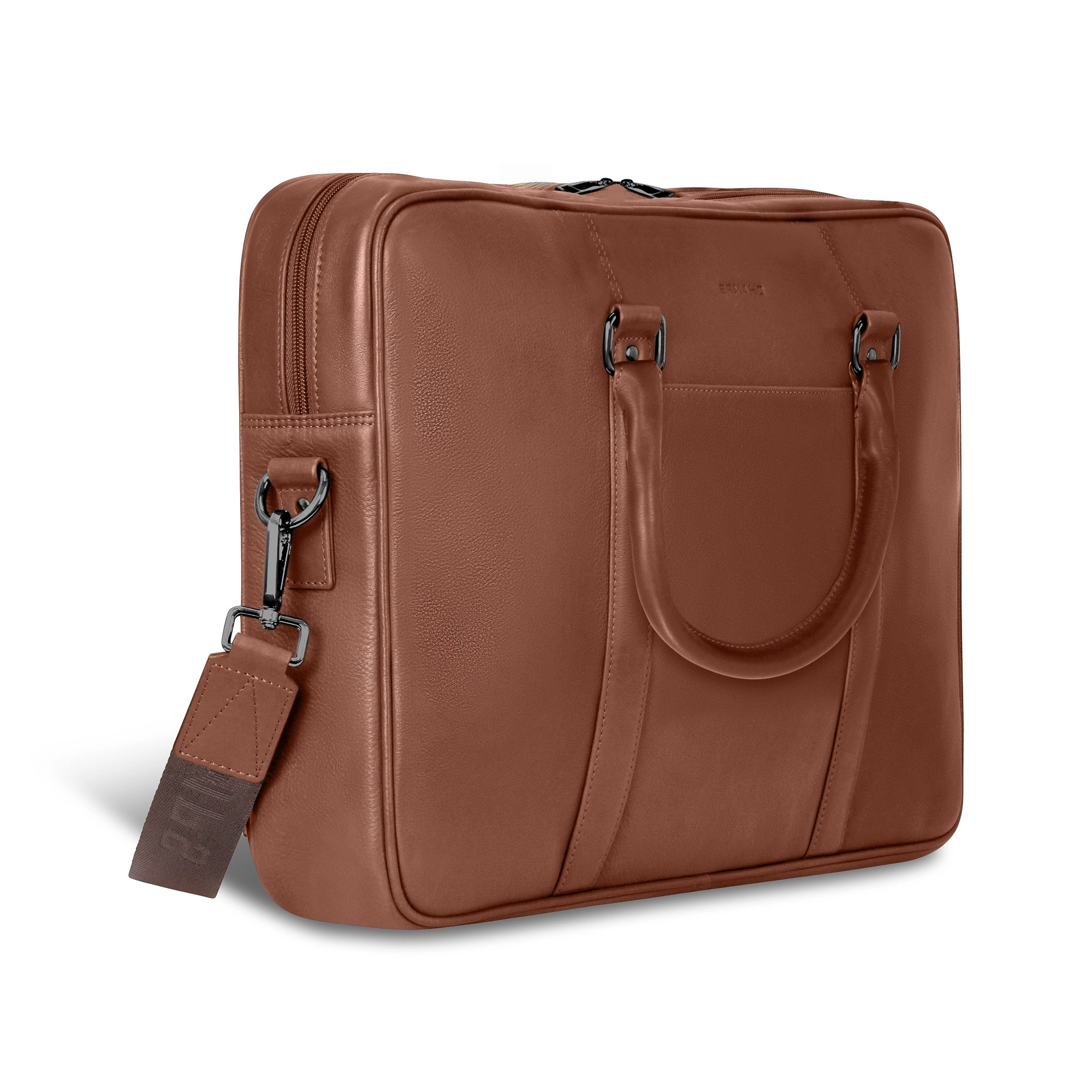 Onyx / Leather Slim Briefcase *Drop Ship*