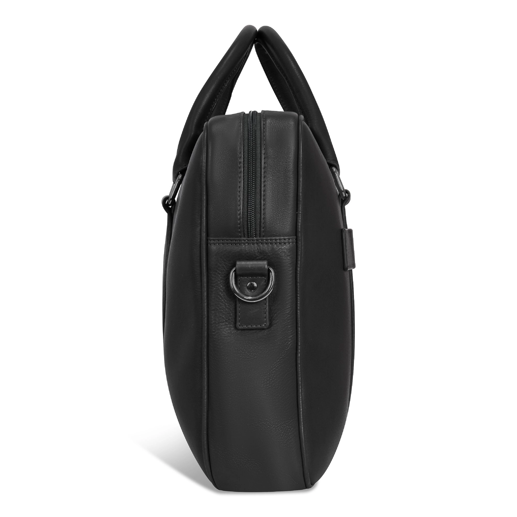 Onyx / Leather Slim Briefcase *Drop Ship*