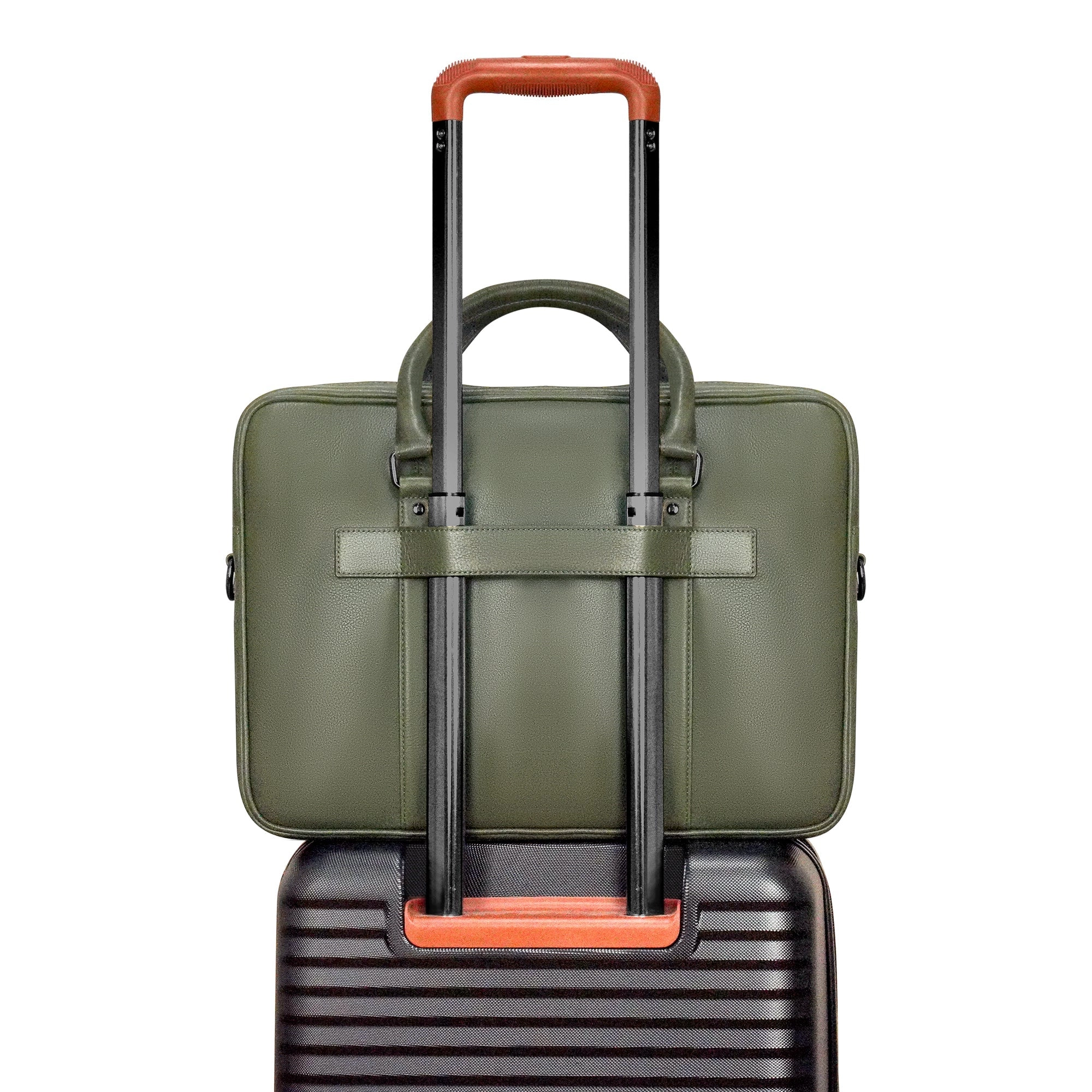 Onyx / Leather Slim Briefcase *Drop Ship*