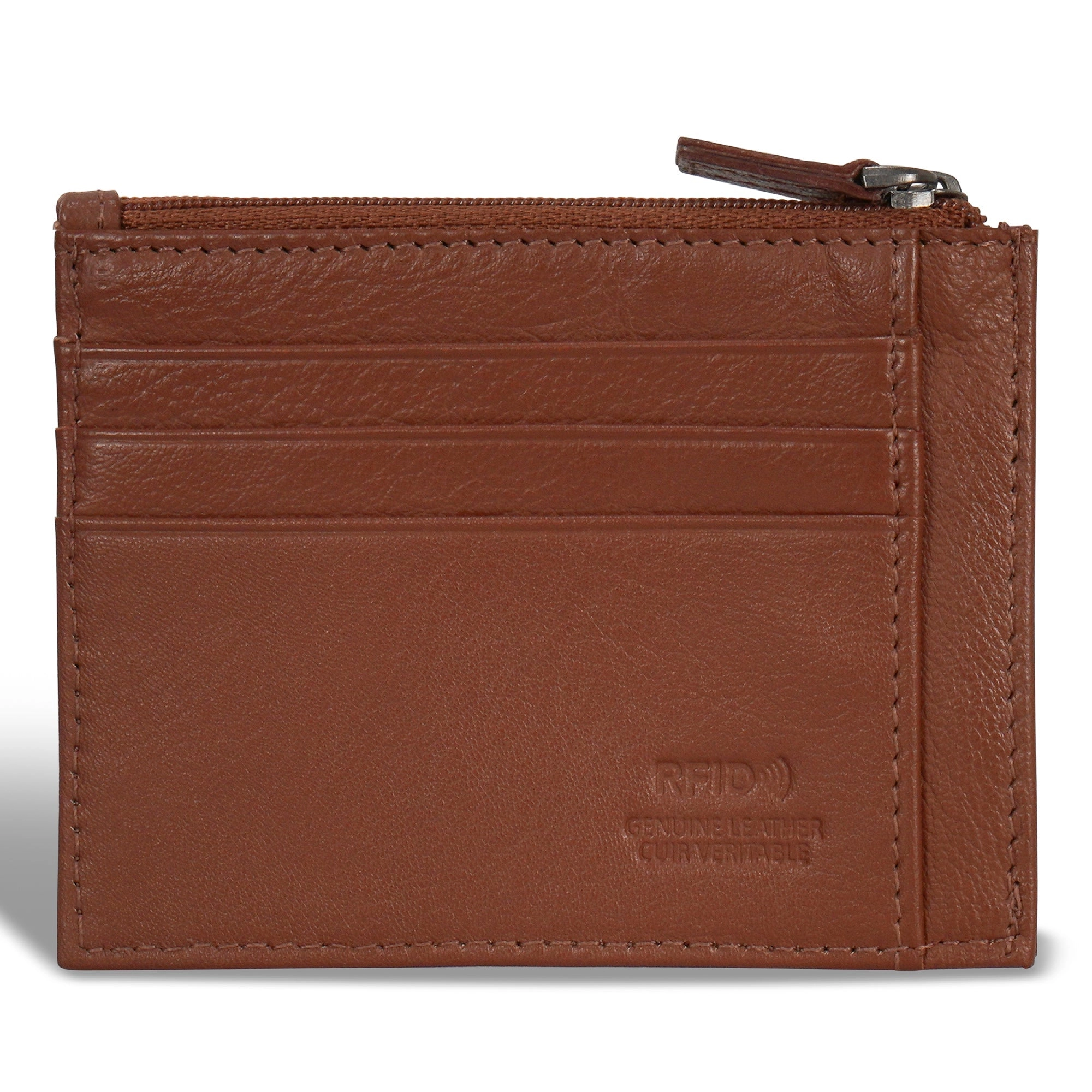 Onyx / Leather Zip Card Case *Drop Ship*