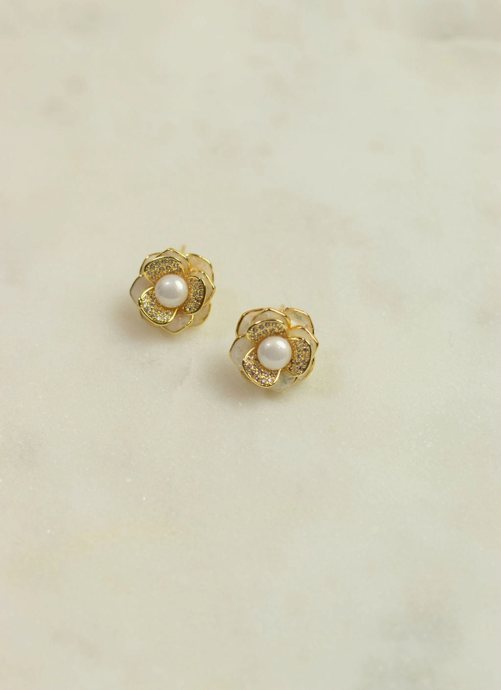 Pearl Bloom Stud Earrings