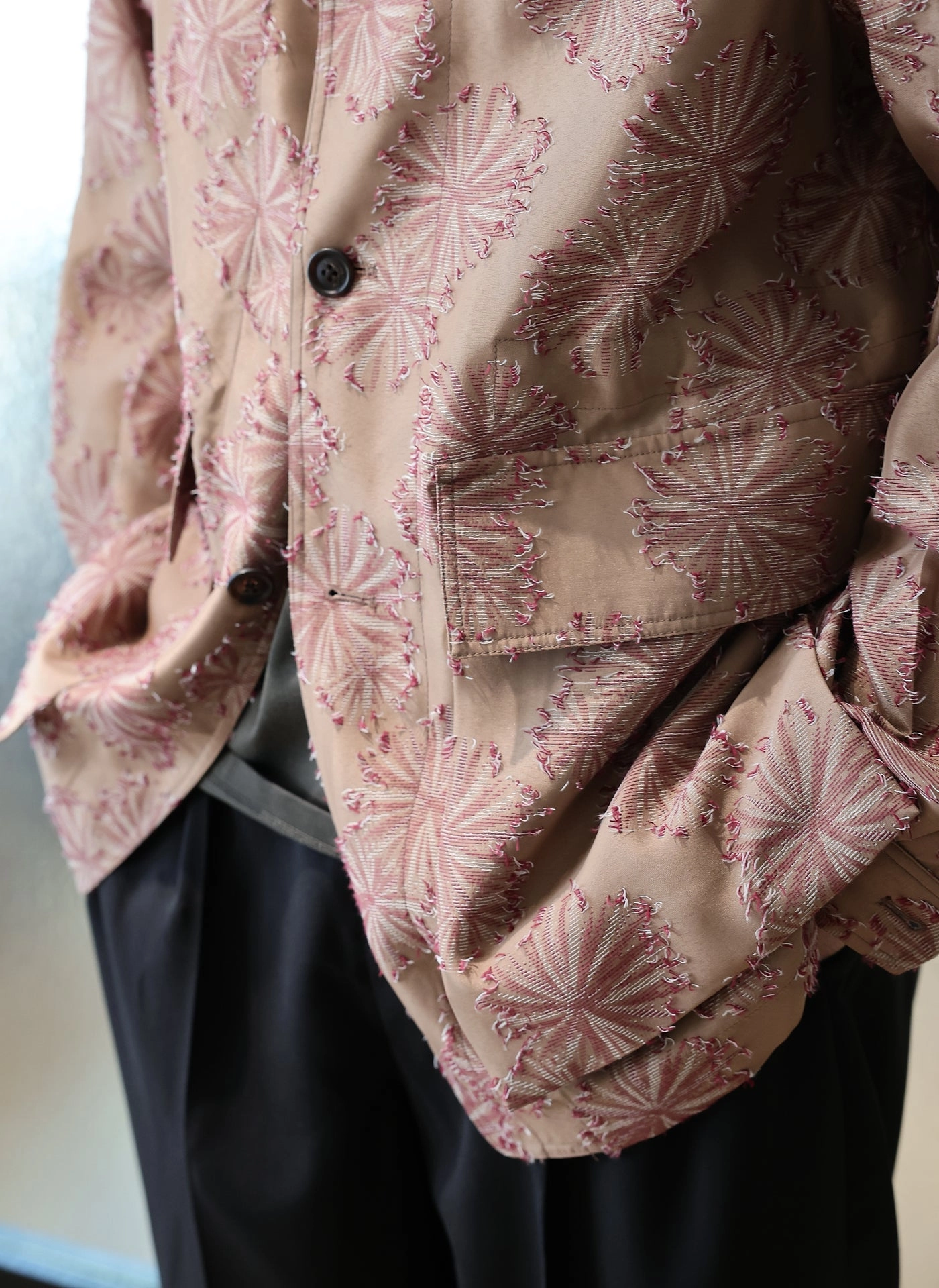 Polyester Rayon Embroidery Soft Hunting Blazer