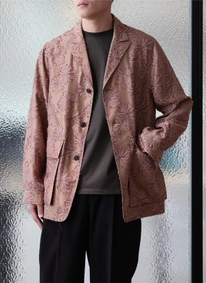 Polyester Rayon Embroidery Soft Hunting Blazer
