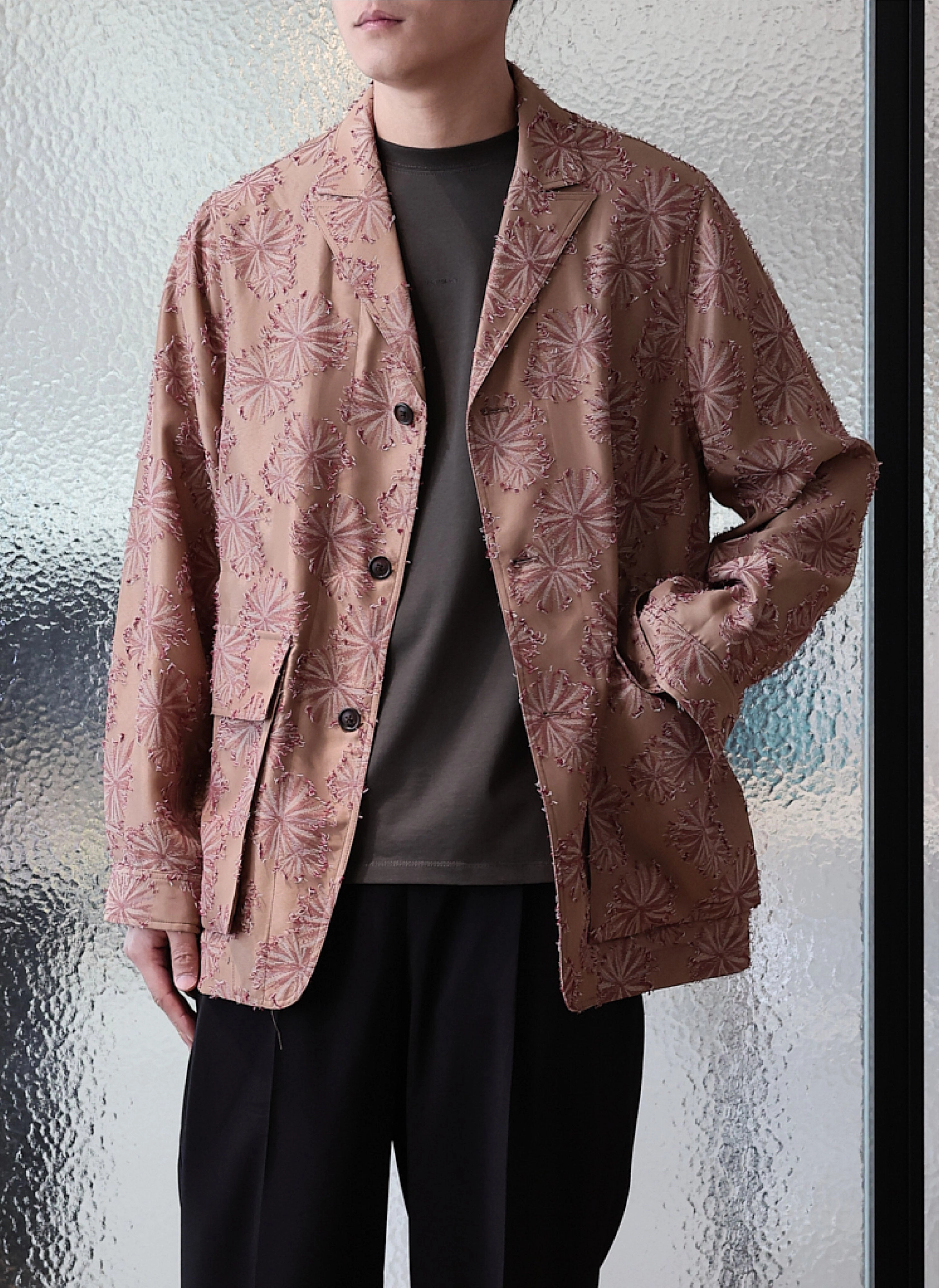 Polyester Rayon Embroidery Soft Hunting Blazer
