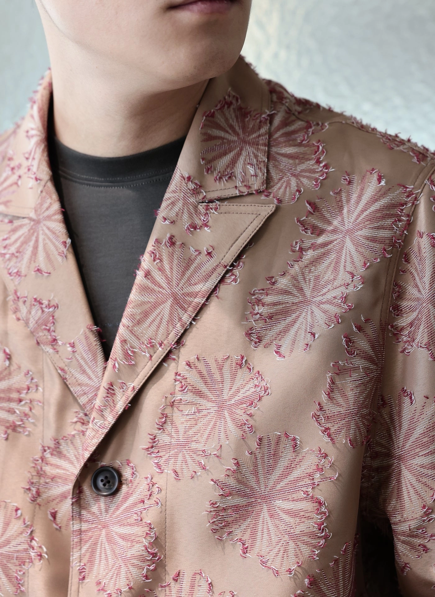 Polyester Rayon Embroidery Soft Hunting Blazer