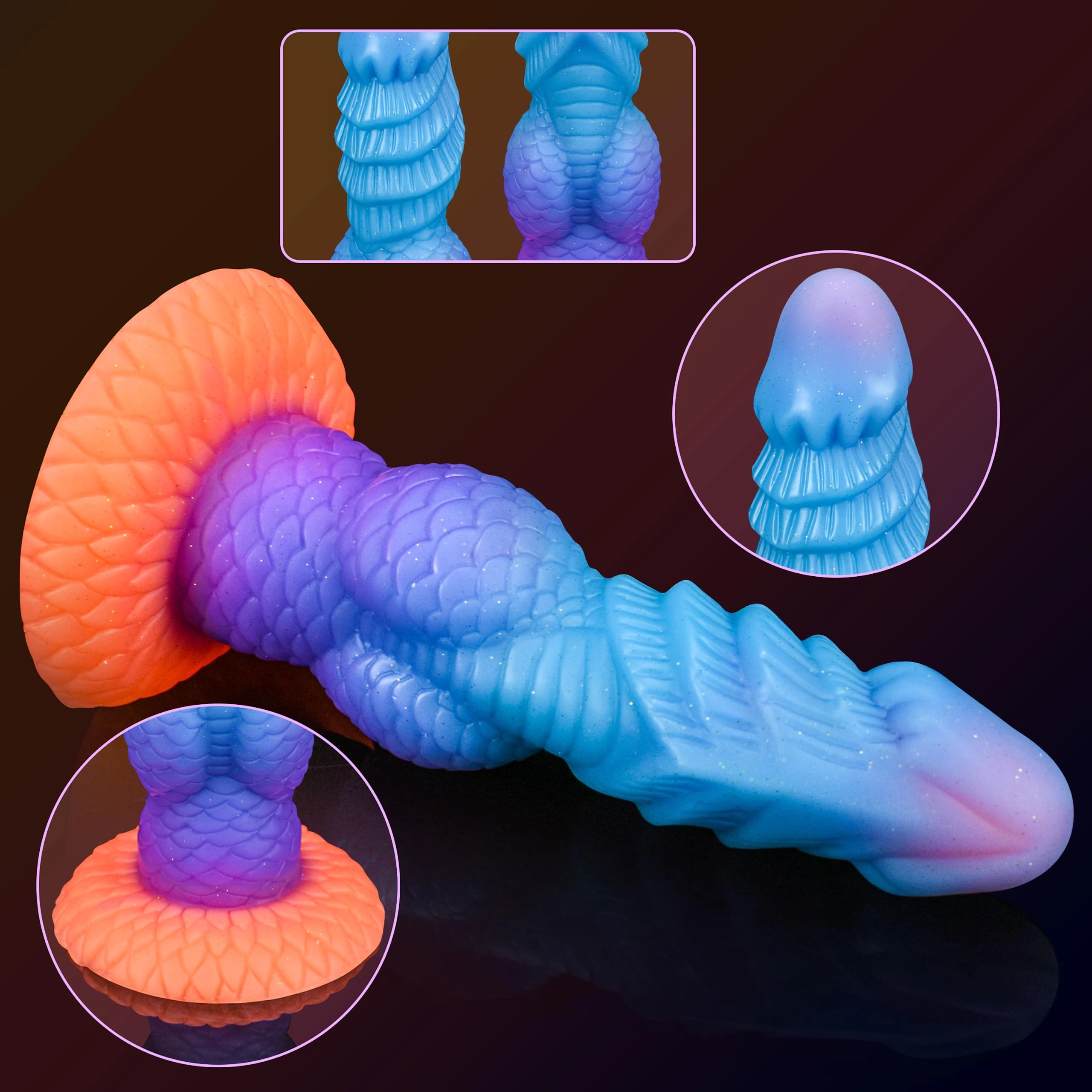 Raichu 8.1 Dragon Dildo Luminous Fantasy Dildo With Clear Stimulating Texture - Laphwing