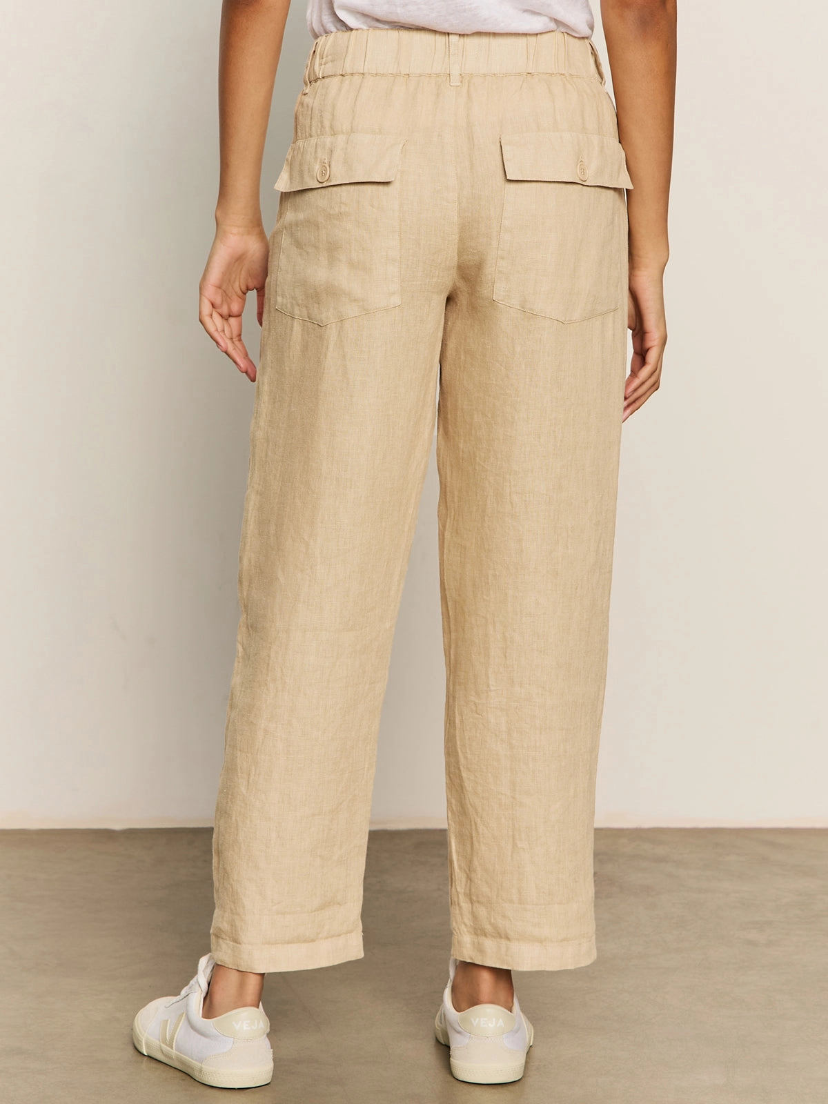 Relaxed Linen Cruiser Semi High Rise Pant Sandstone