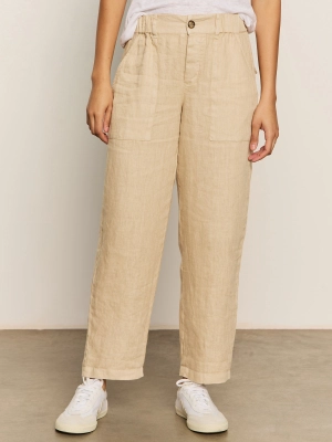 Relaxed Linen Cruiser Semi High Rise Pant Sandstone