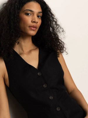 Relaxed Modern Vest Black