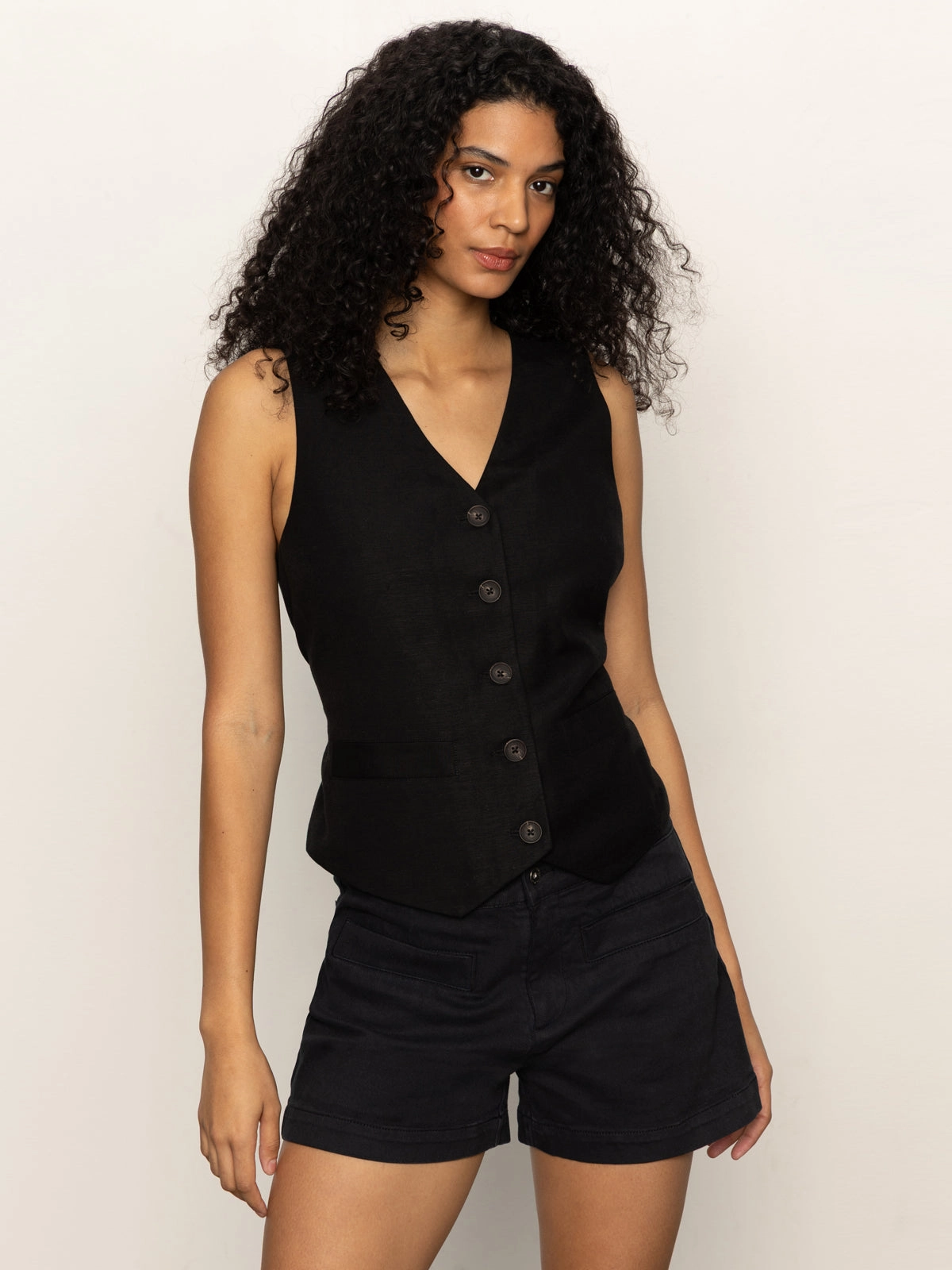 Relaxed Modern Vest Black