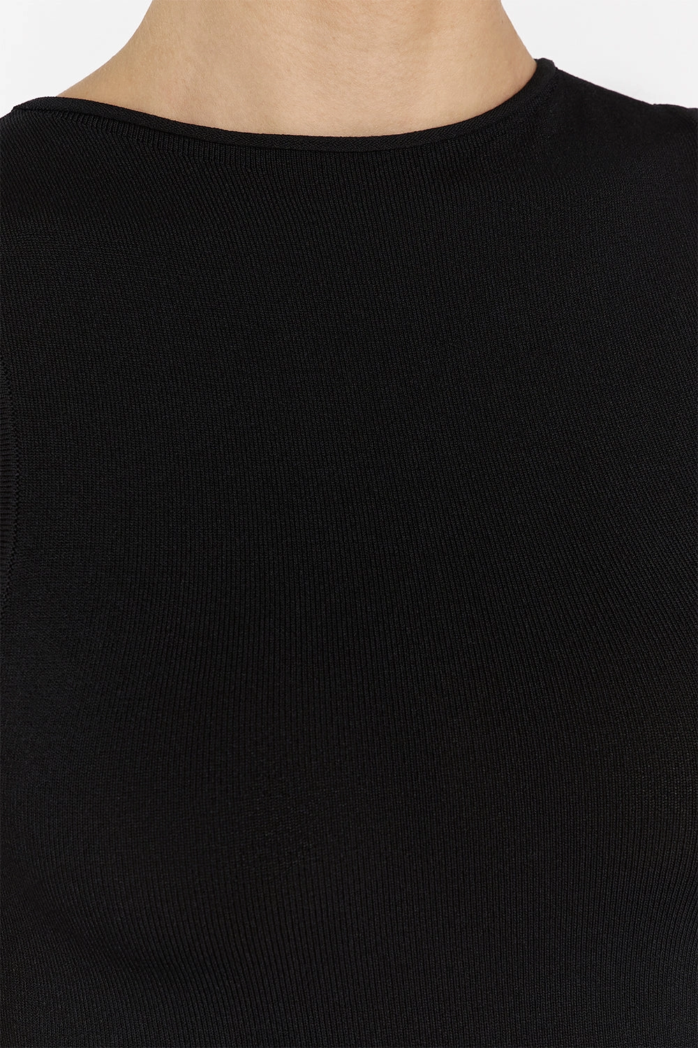 RUBY BLACK BOAT NECK KNIT TOP