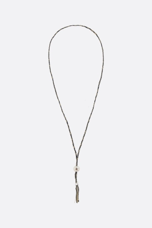 Scarlett cord necklace with pearls
