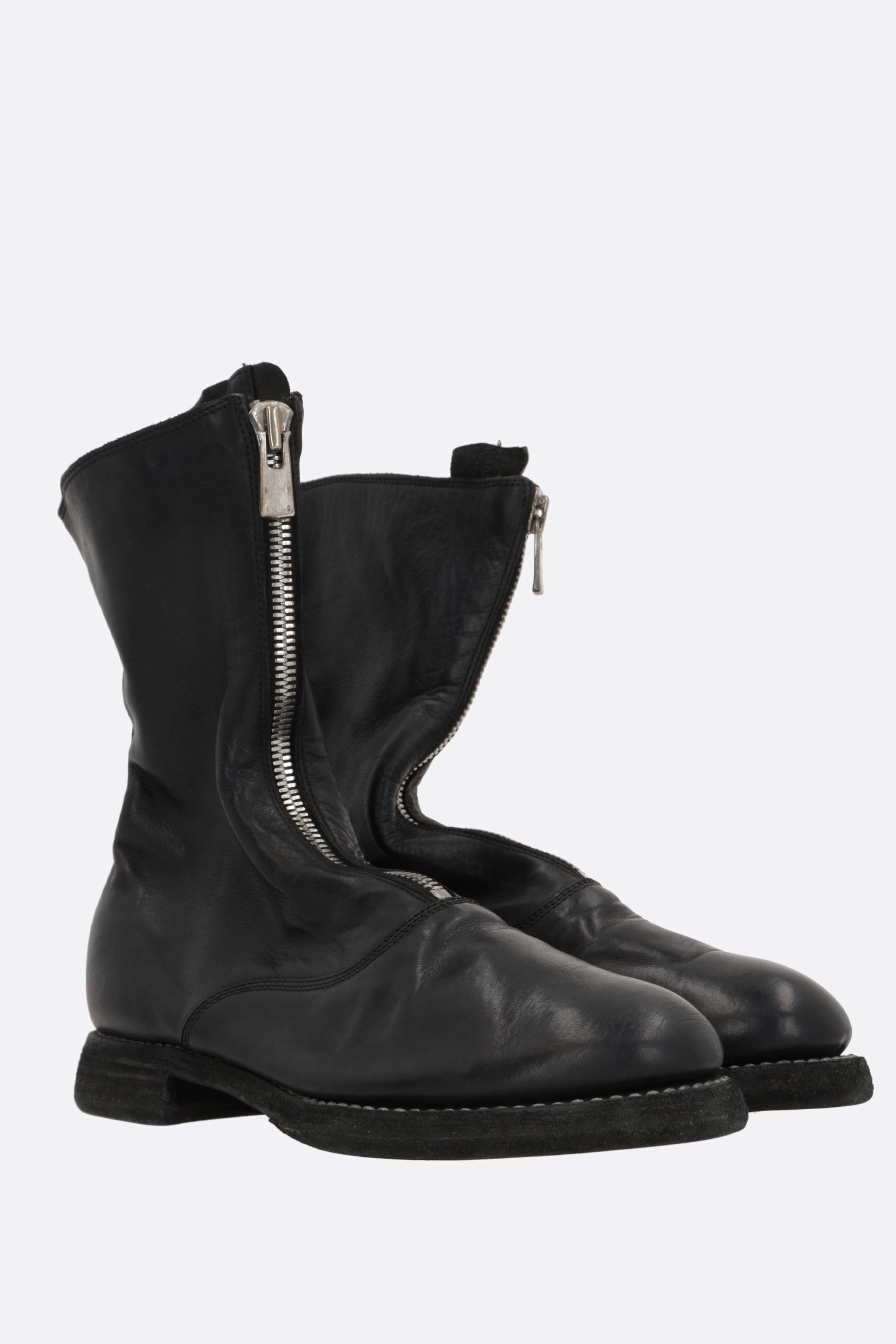 soft grainy leather ankle boots