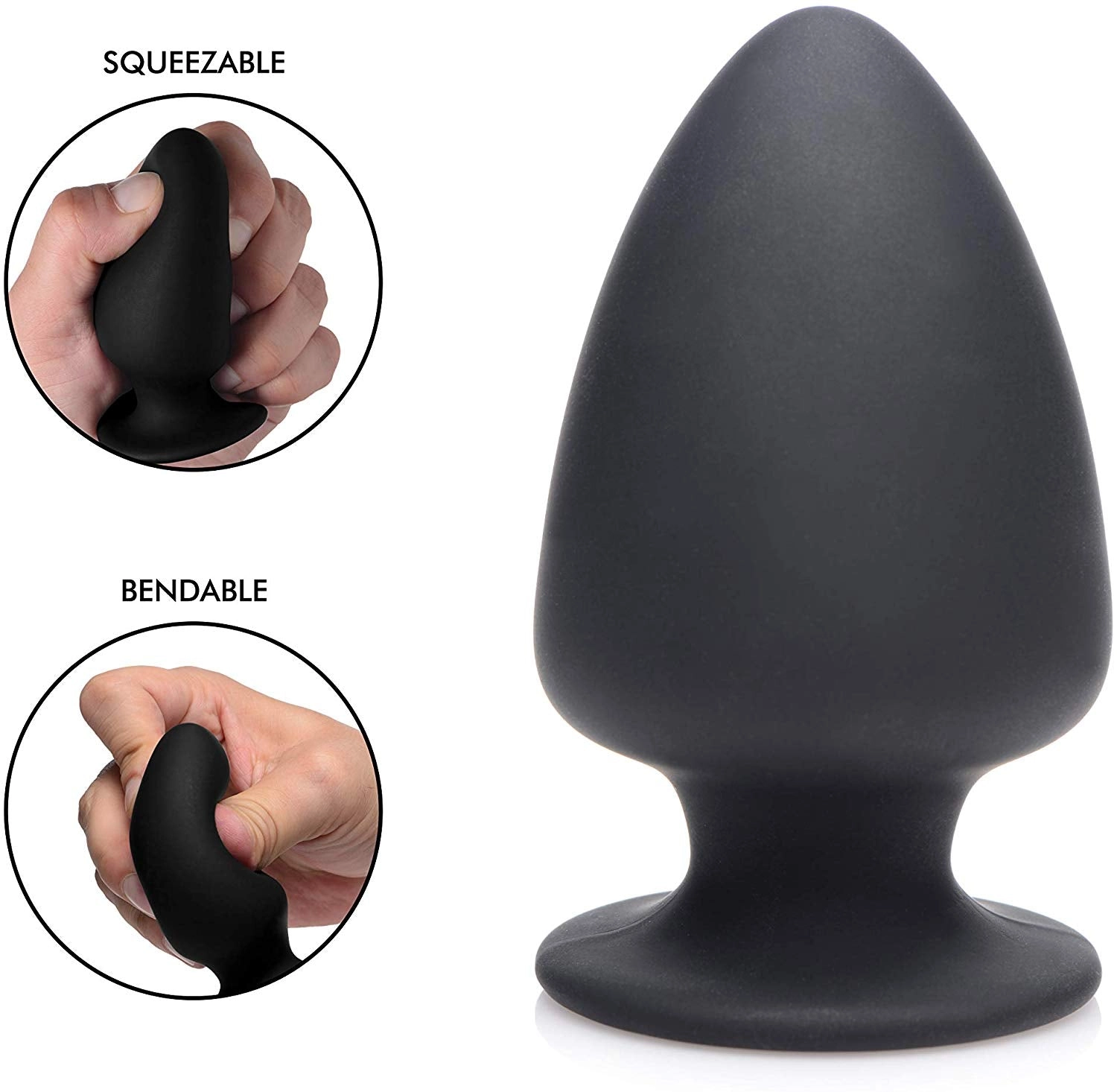Squeezable Small Anal Plug - Black