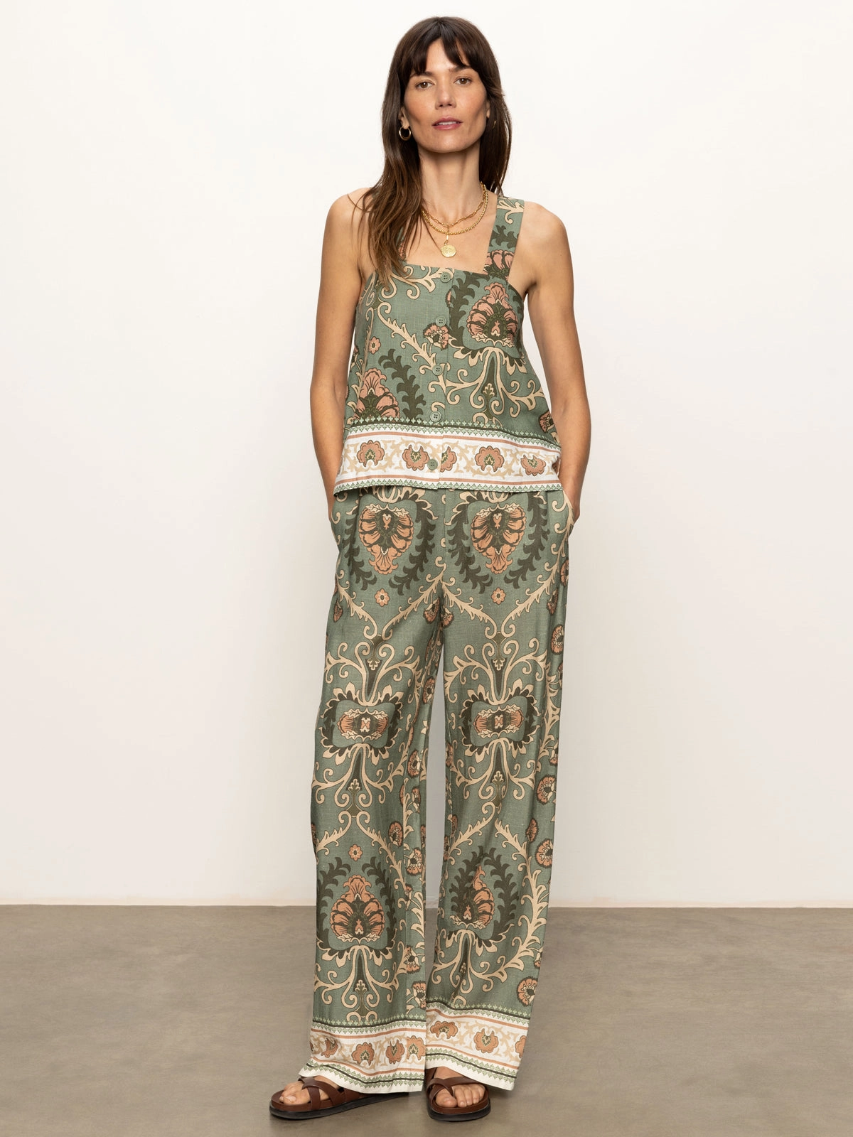 The Soft Semi High Rise Trouser Mezzo Sage
