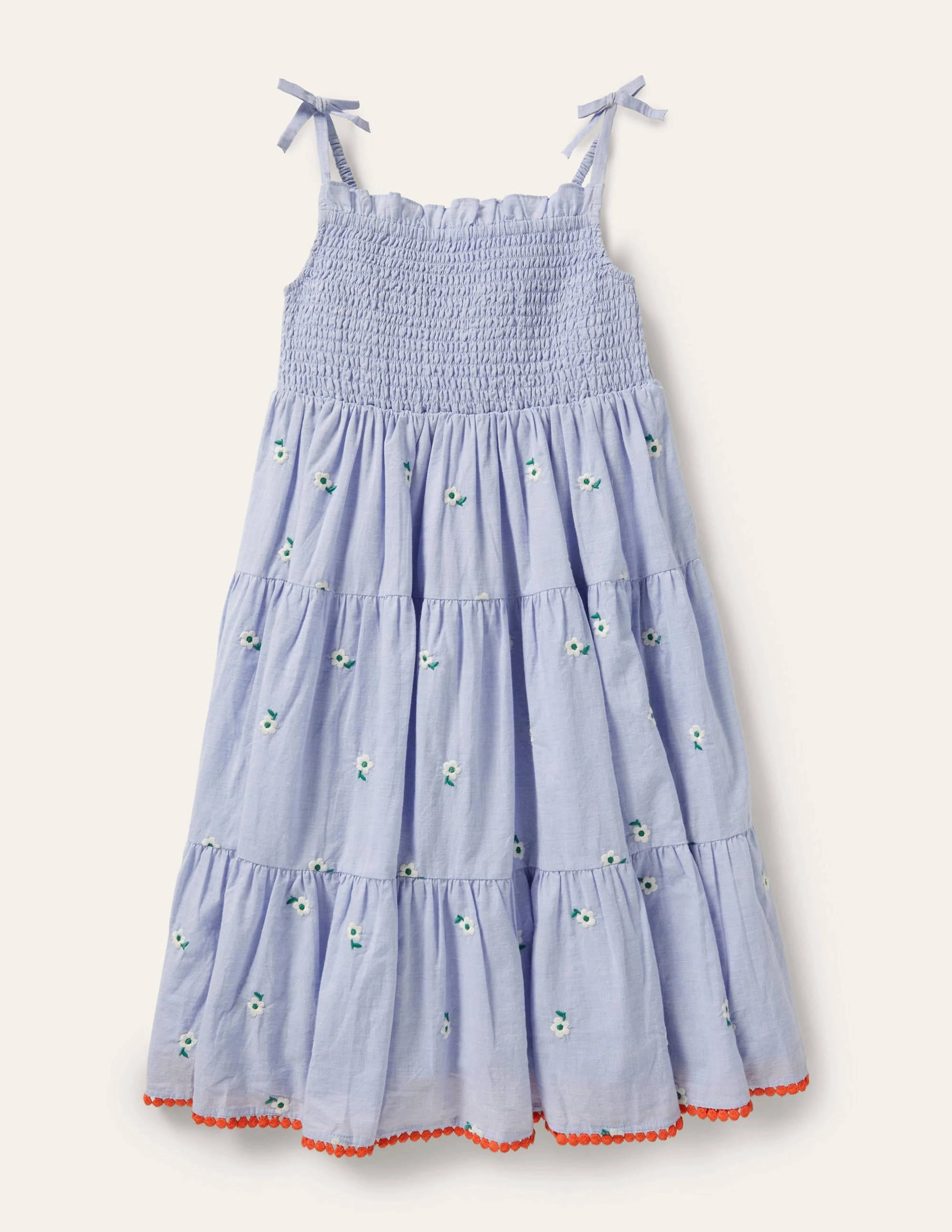 Tiered Sun Dress-Chambray