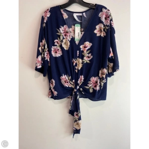 Top Short Sleeve By Clothes Mentor In Navy, Size: M