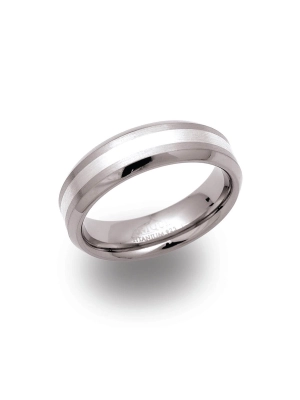 Unique & Co. Titanium and Silver Ring - Size 70