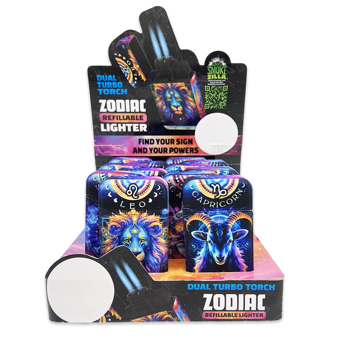 Zodiac Dual Torch Lighter- 12 Pieces Per Retail Ready Display 24385