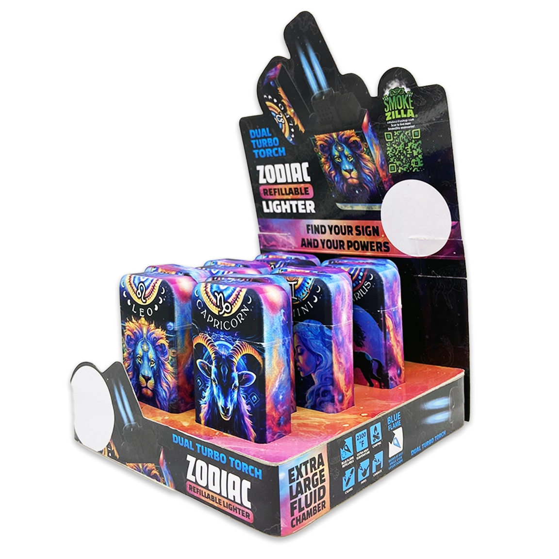 Zodiac Dual Torch Lighter- 12 Pieces Per Retail Ready Display 24385